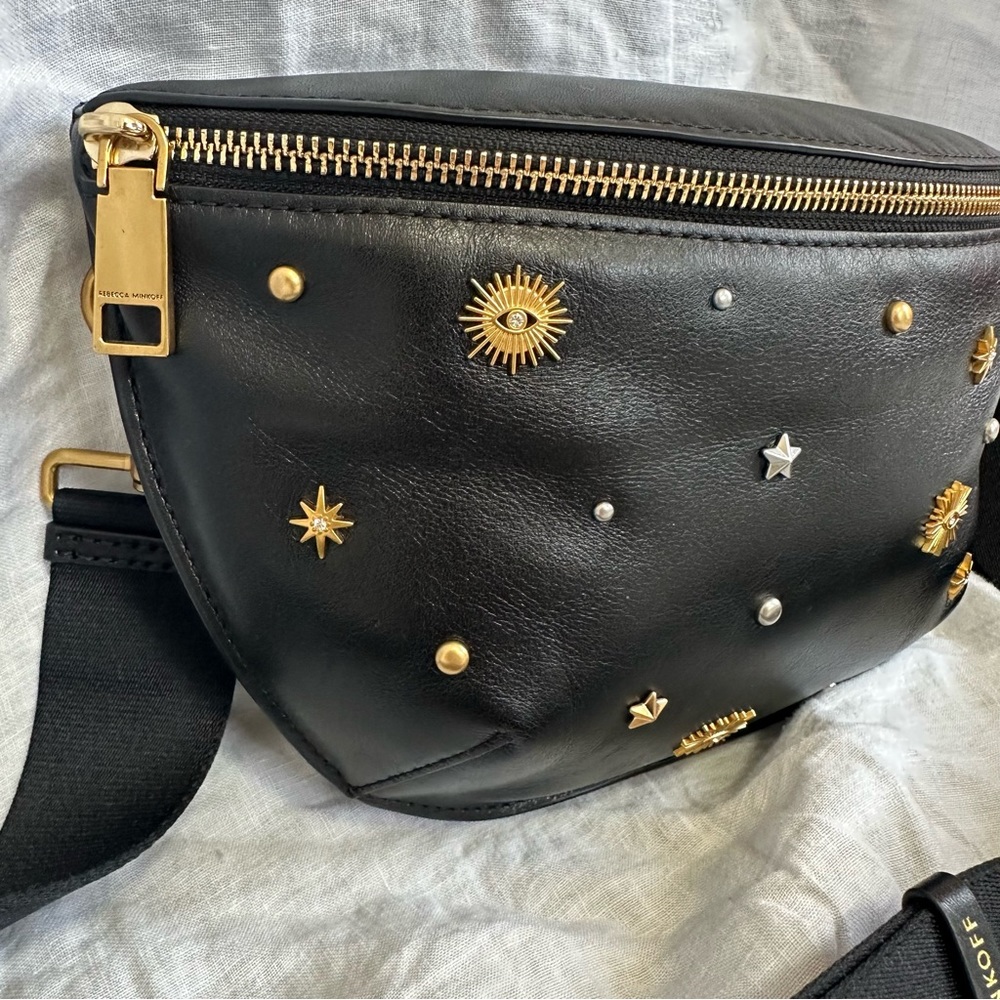 Rebecca Minkoff Mystical Darren Belt bag. Leather with celestial studs.